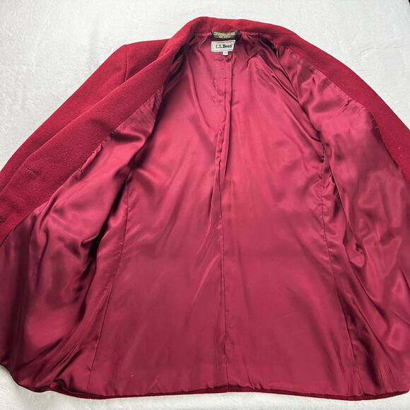 L.L. Bean Vintage Wool Cashmere Red Blazer women's size 12 Petite Jacket USA - Picture 5 of 9